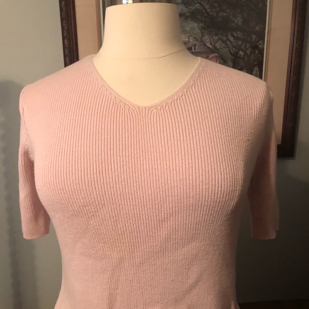 Pink short sleeve sweater
